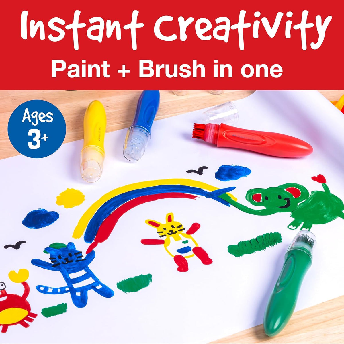 Faber-Castell Little Creatives Jumbo Squeezing Paintbrush 6CT
