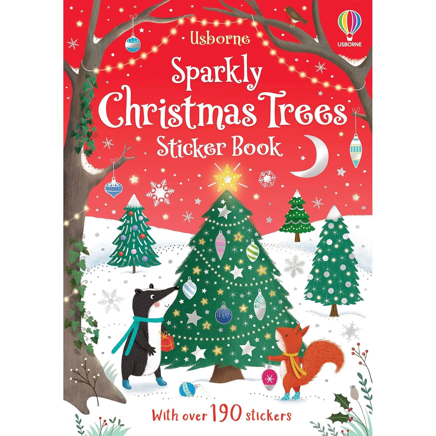 Usborne Sparkly Christmas Trees Sticker Book