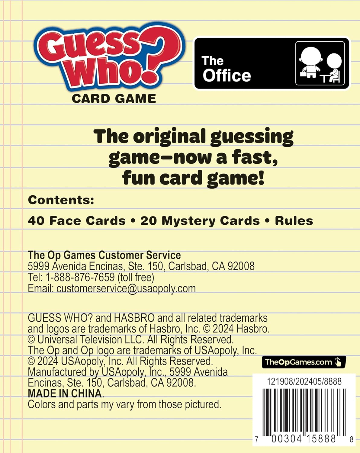 Guess Who? Card Game - The Office