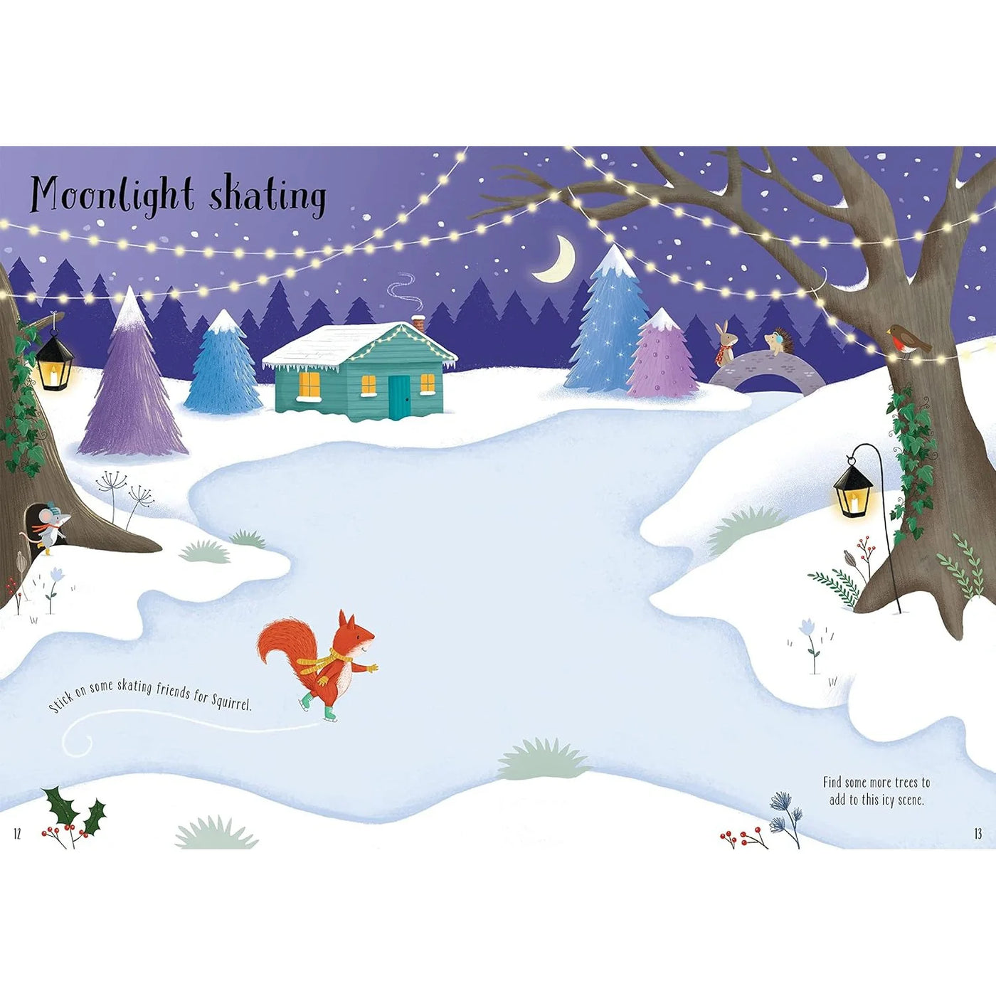 Usborne Sparkly Christmas Trees Sticker Book