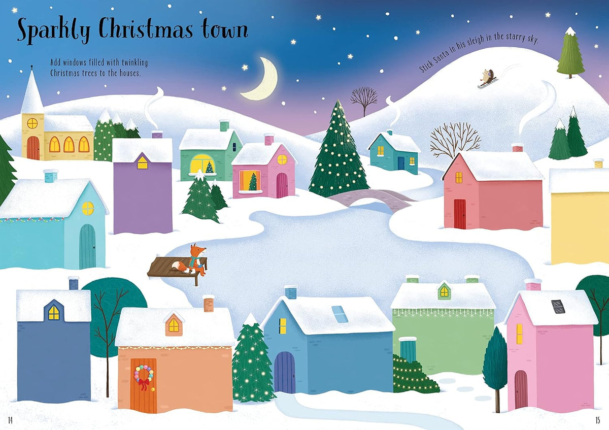 Usborne Sparkly Christmas Trees Sticker Book
