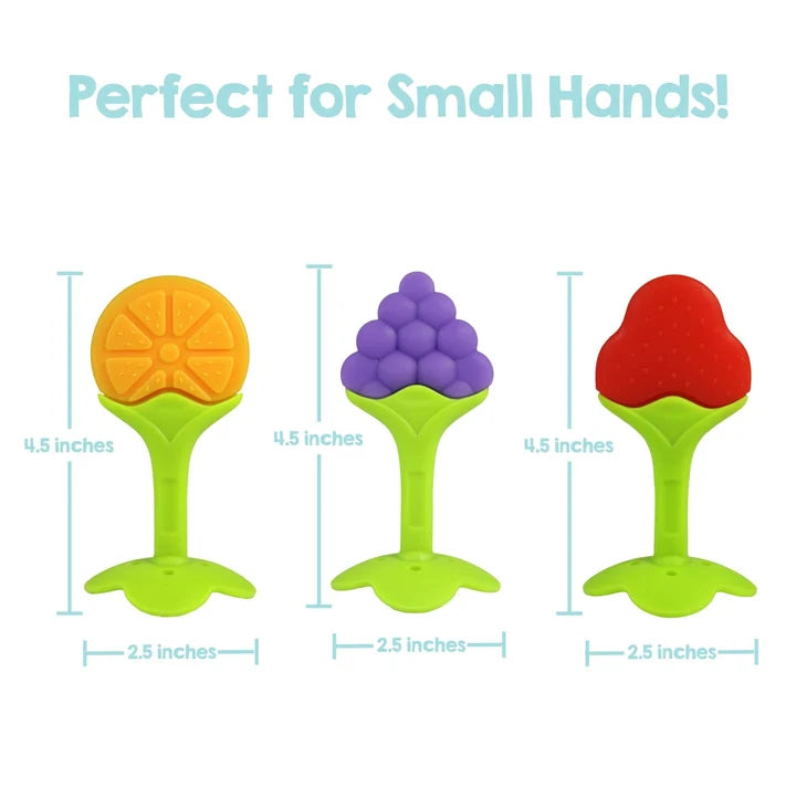 RaZbaby Fruitique Silicone Teether Set  3 pack - 3mths+