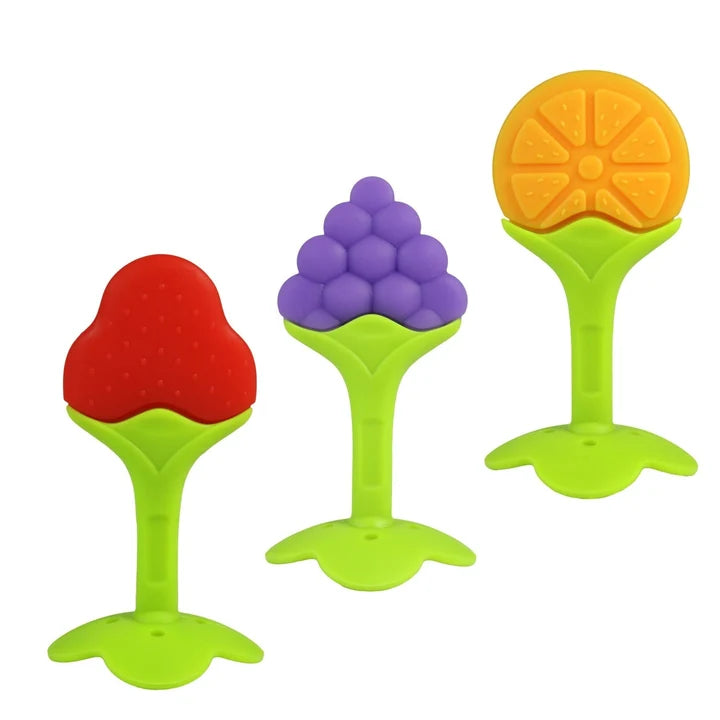RaZbaby Fruitique Silicone Teether Set  3 pack - 3mths+