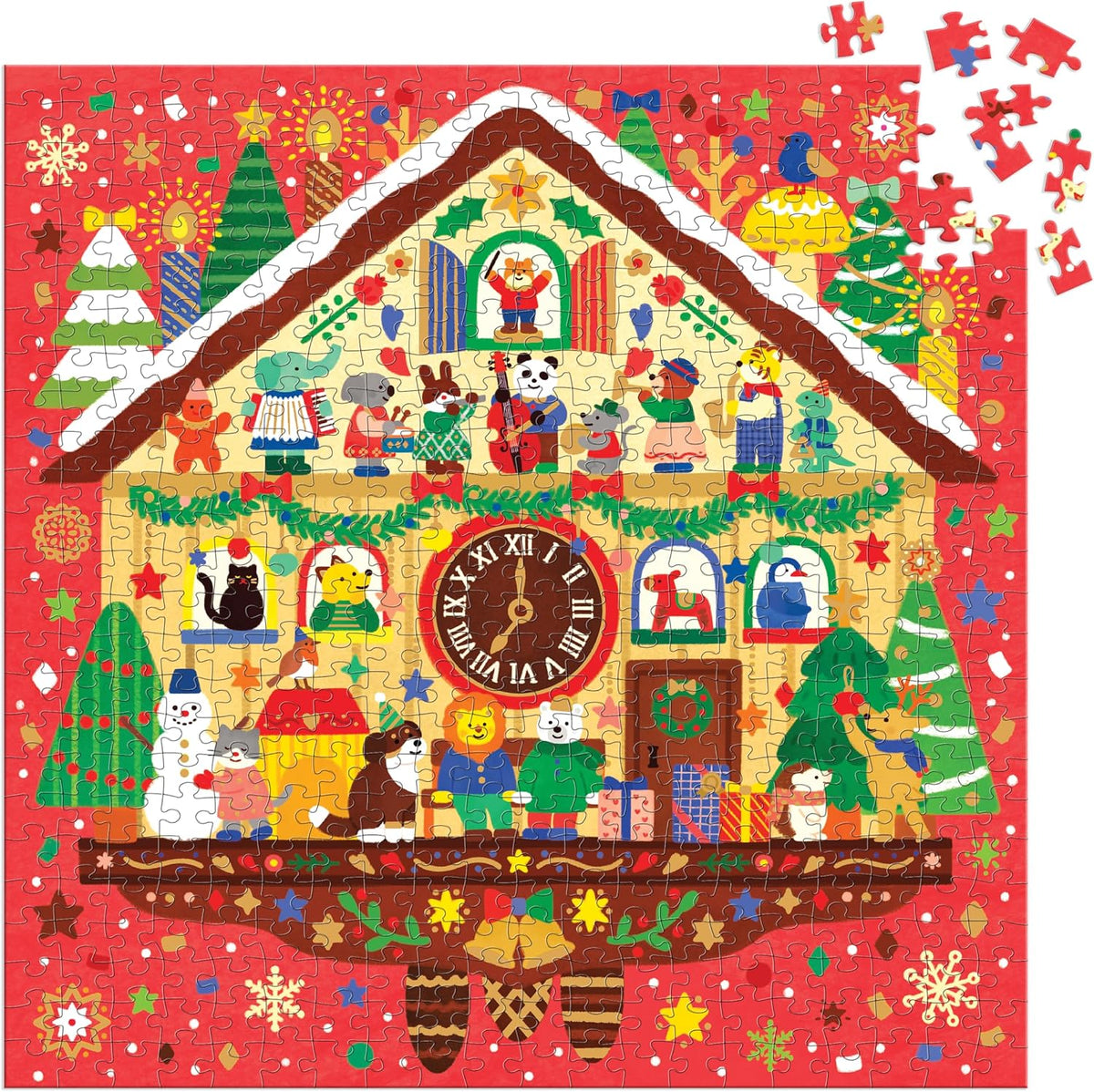 Mudpuppy Christmas Time 500 Piece Foil Puzzle