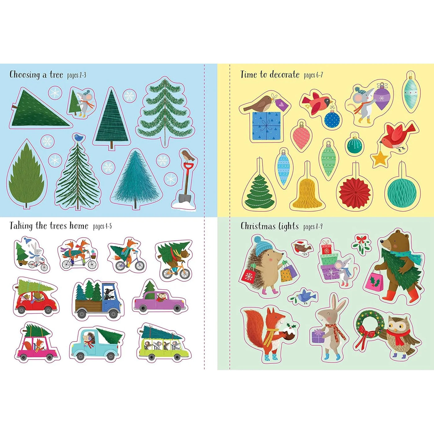 Usborne Sparkly Christmas Trees Sticker Book