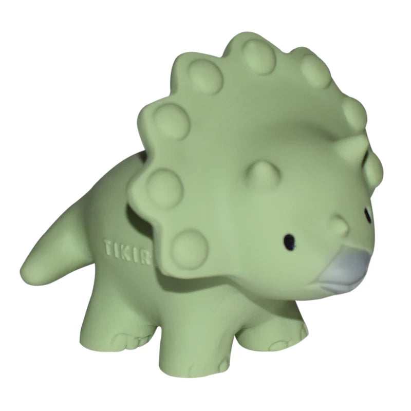 Tikiri Trice Triceratops Natural Rubber Toy 4"