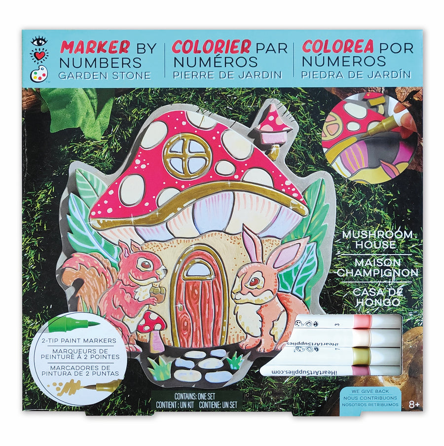 i Heart Art Mushroom Marker By Number Garden Stone
