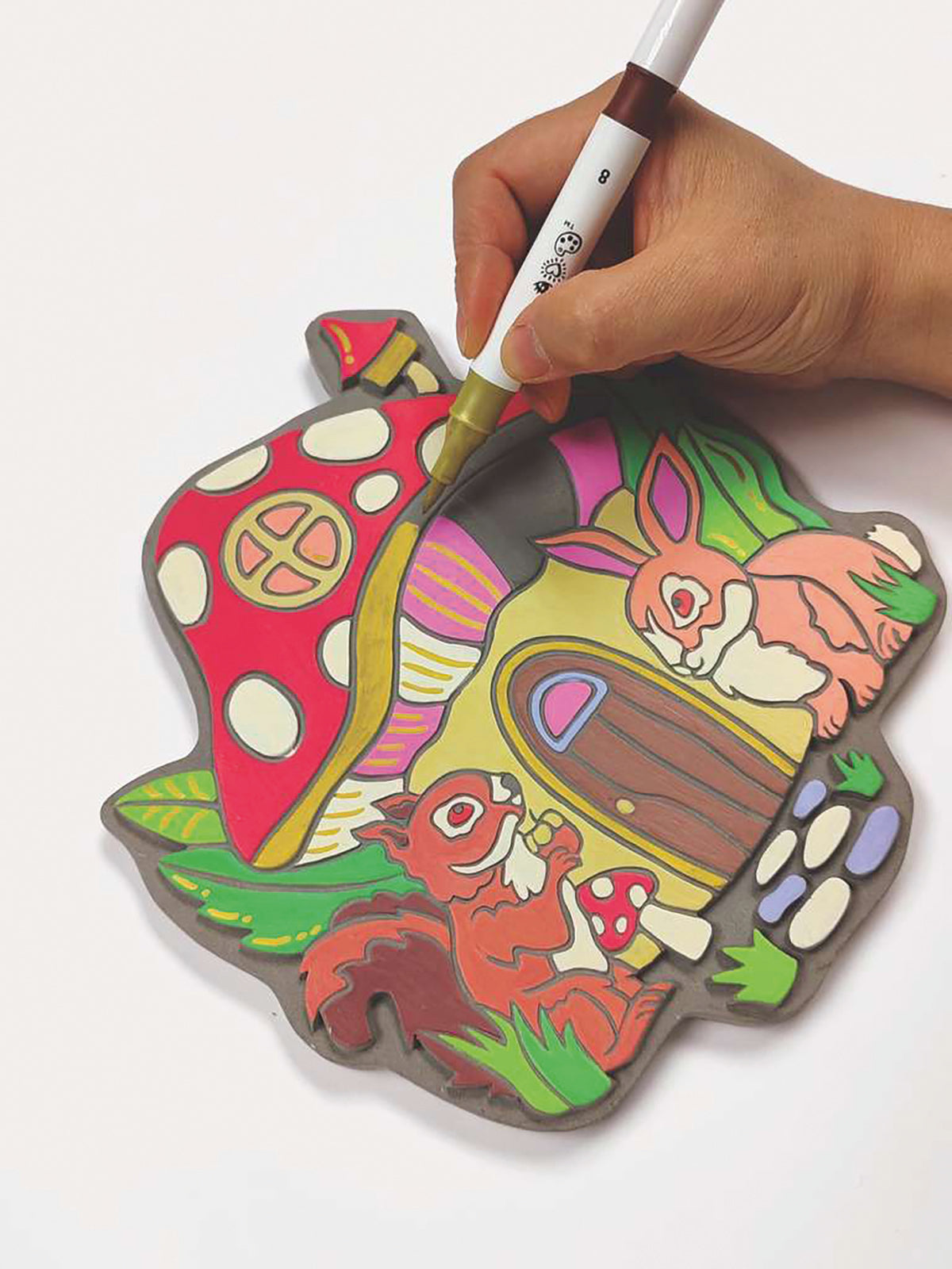 i Heart Art Mushroom Marker By Number Garden Stone