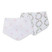 Lulujo Bows & Rose Trellis 2 Pack Bandana Bibs