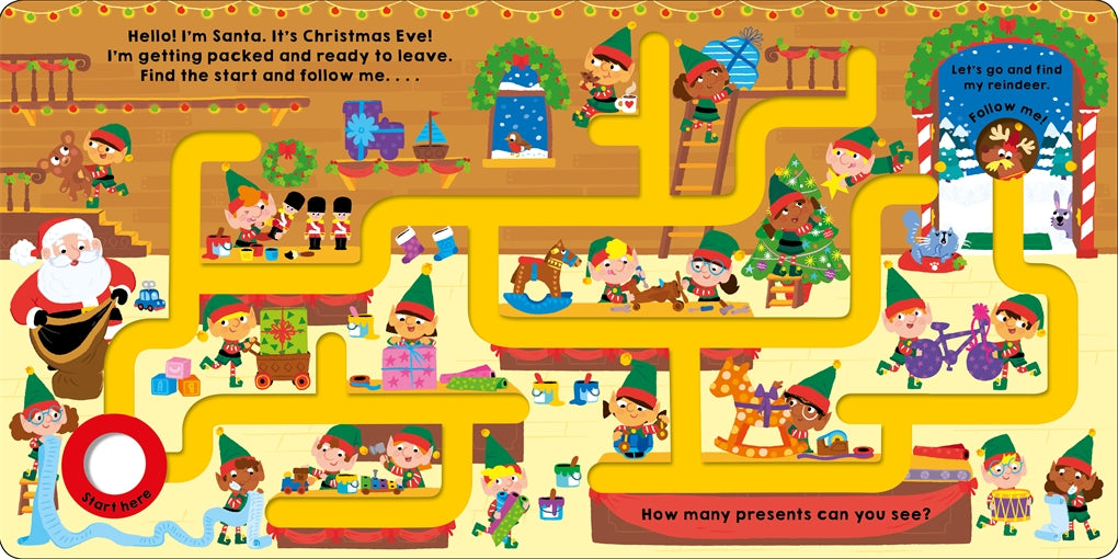 Maze Book Follow Me Santa