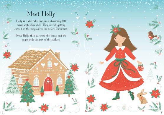Usborne Little Sticker Dolly Dressing Christmas