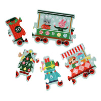 Petit Collage 30pc Christmas Train Shaped Floor Puzzle