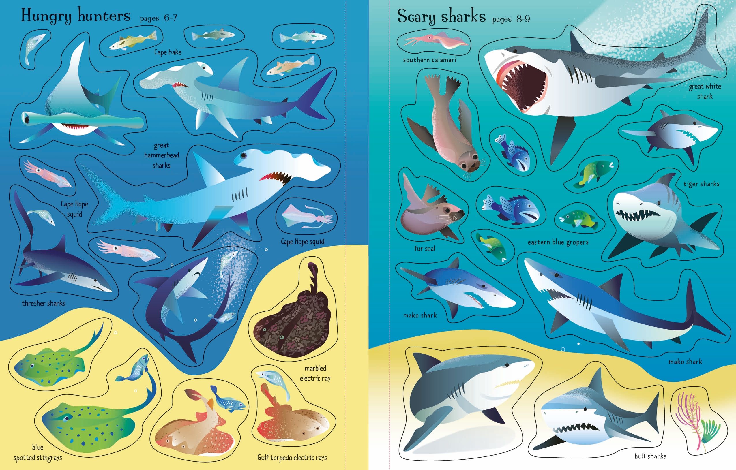 Usborne My First Sticker Book Sharks And Rays