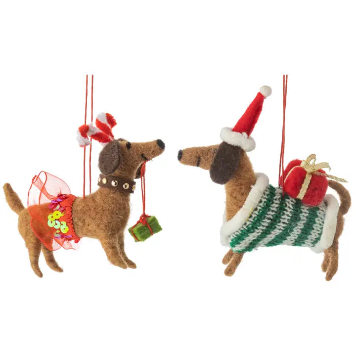 Silver Tree Dachshunds with Presents, Tutu or Knit Vest