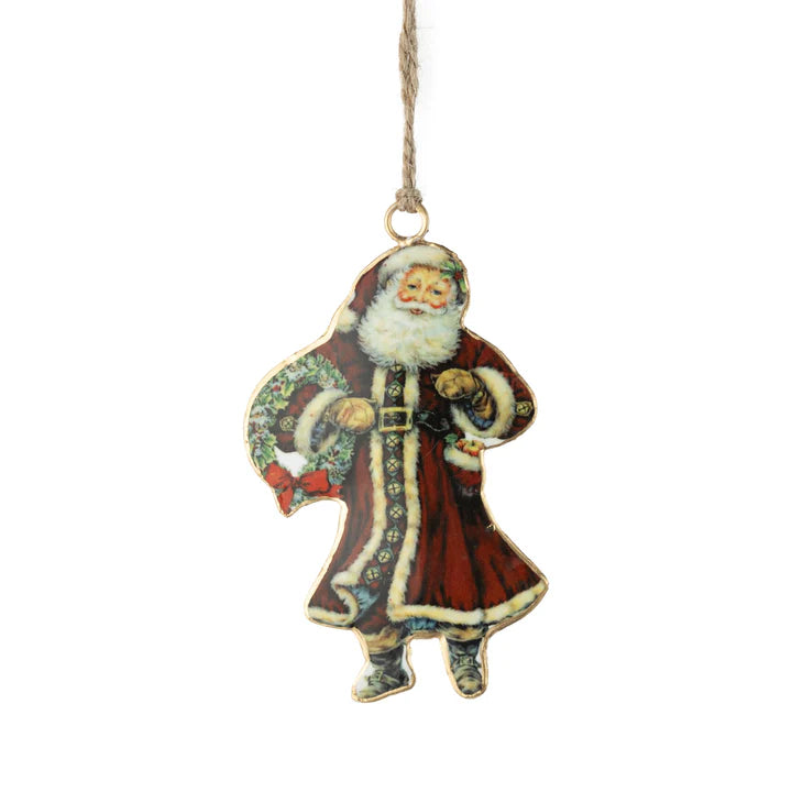 Silver Tree Vintage Santa with Wreath