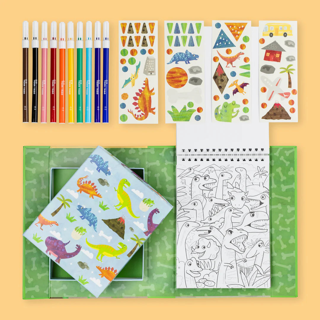 Tiger Tribe Dinosaur Colouring Set