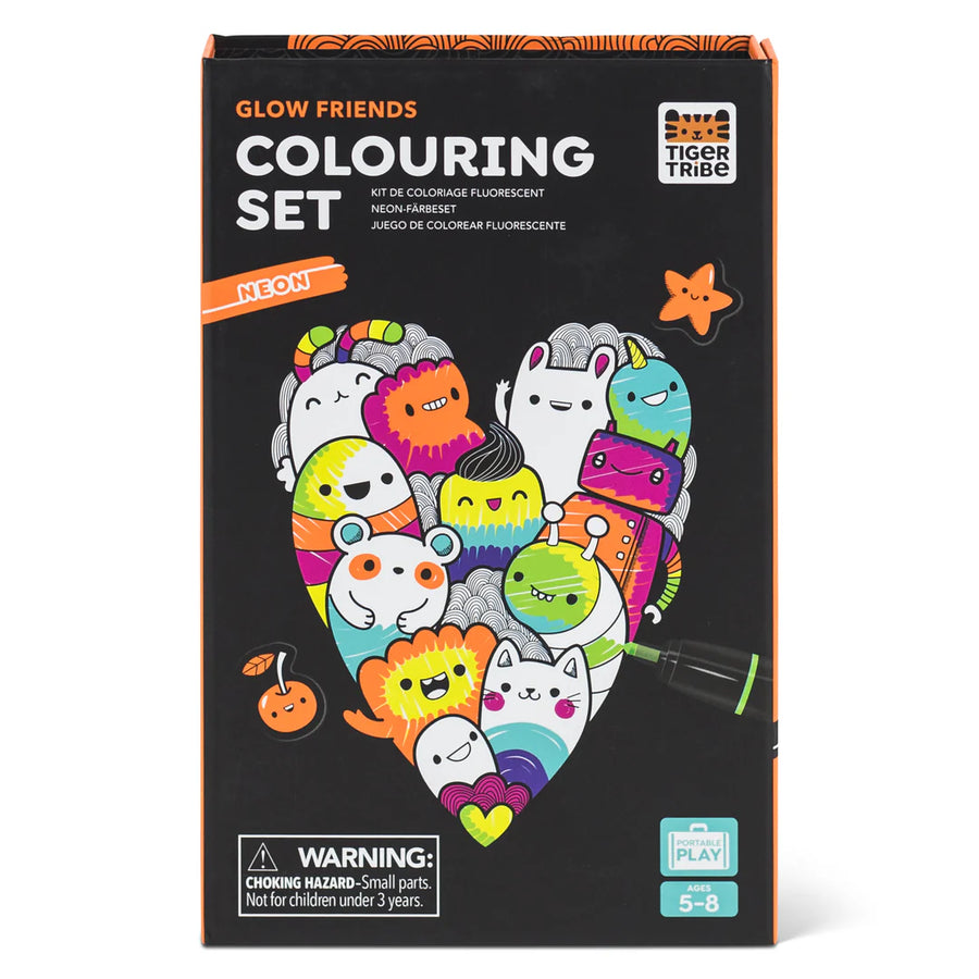 Tiger Tribe Glow Friends Neon Colouring Set