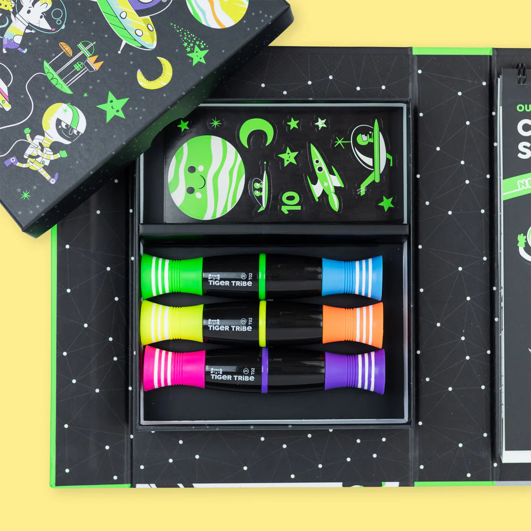 Tiger Tribe Outer Space Neon Colouring Set