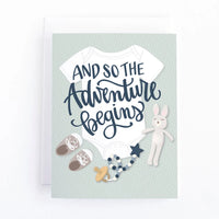 And So Adventure Begins Baby Card