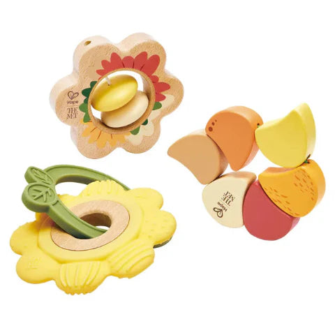 Hape Baby Met Collection Artful Flowers Rattle Trio