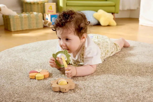 Hape Baby Met Collection Artful Flowers Rattle Trio