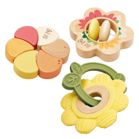 Hape Baby Met Collection Artful Flowers Rattle Trio