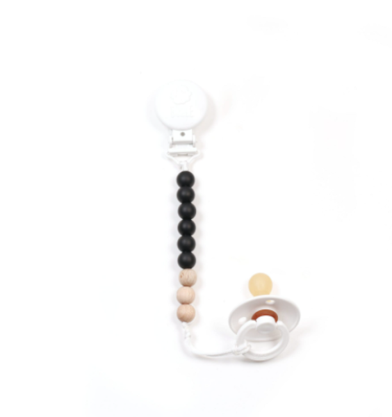 Bulle Black Pacifier Clip