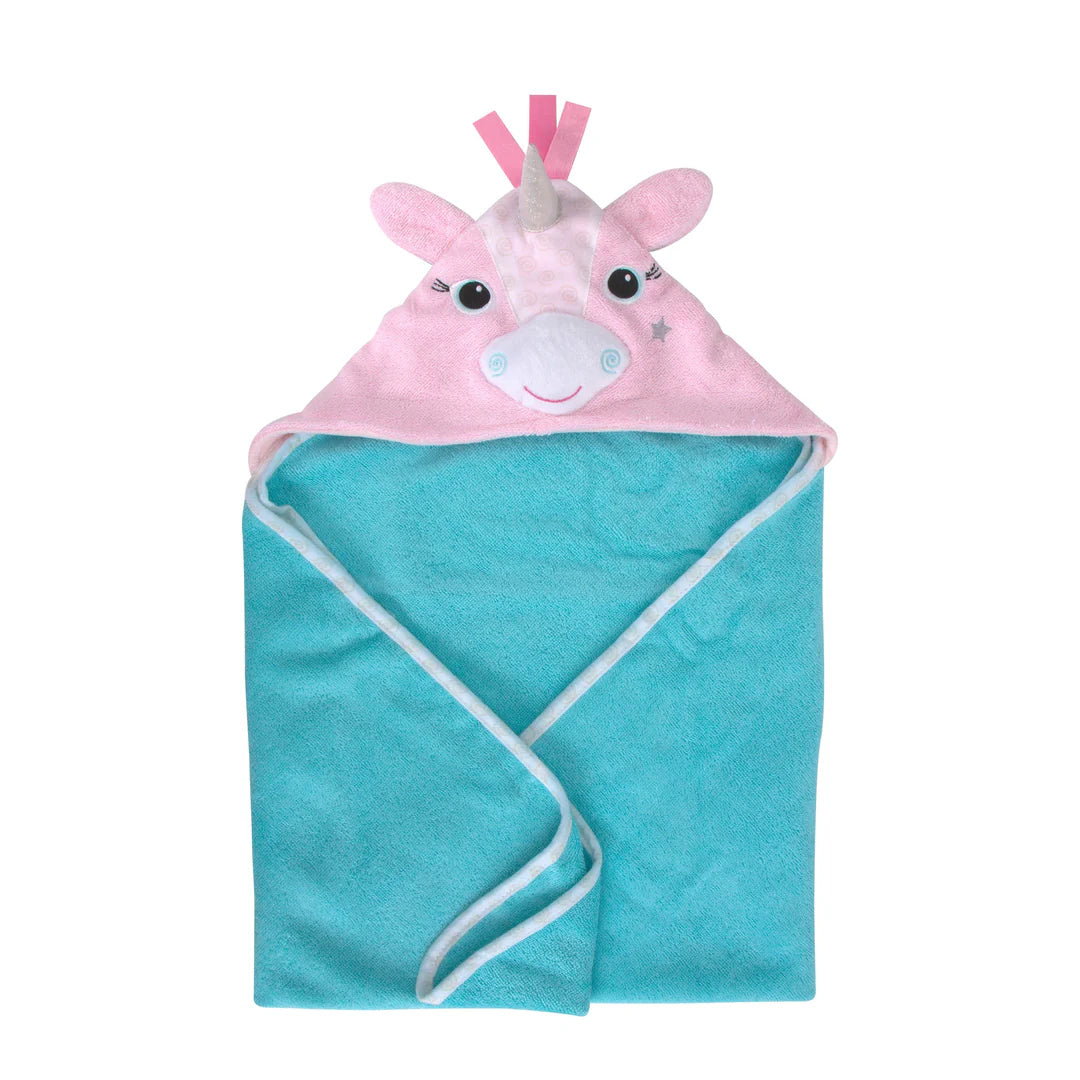 Zoocchini Allie the Alicorn Baby Snow Terry Hooded Bath Towel 0-18 Months