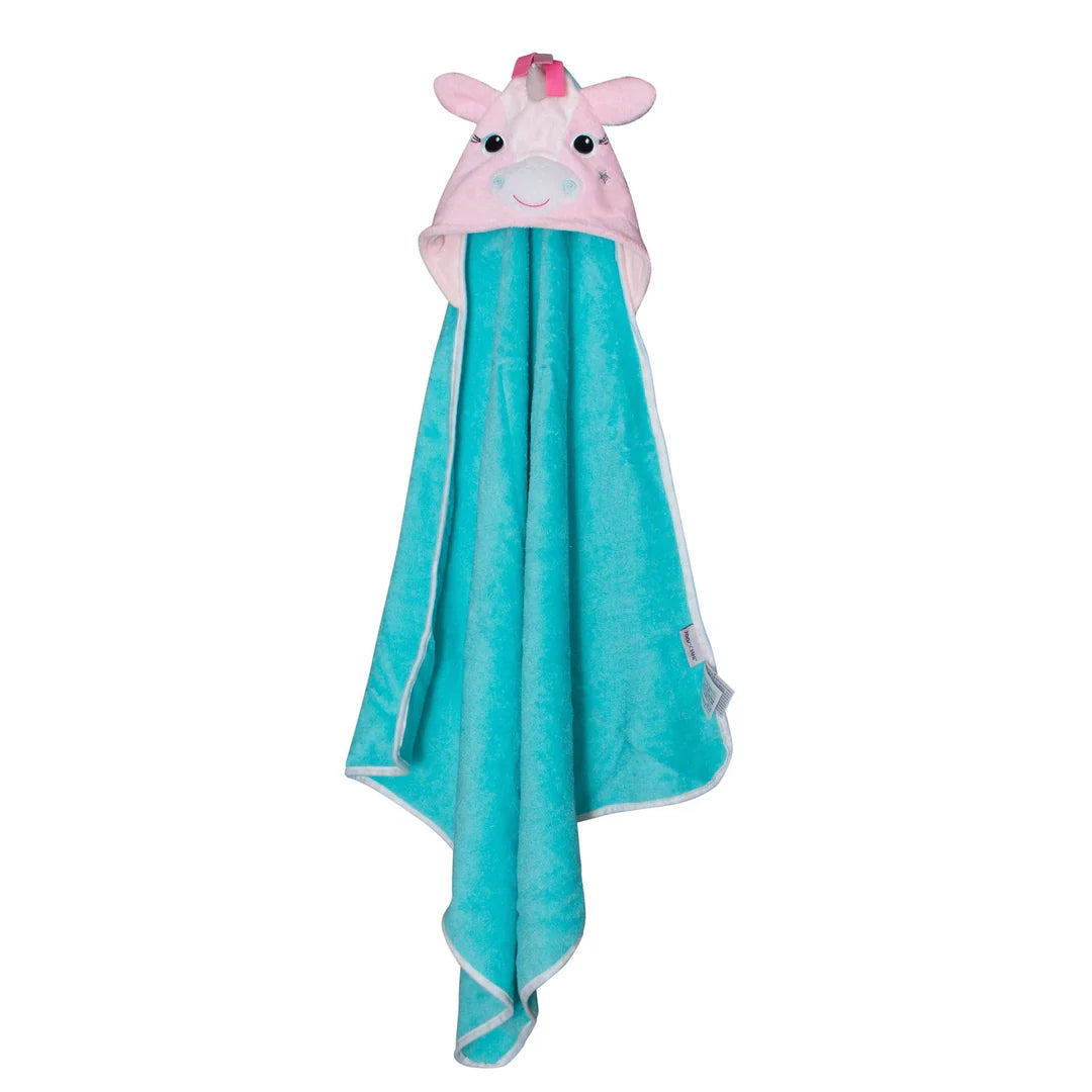 Zoocchini Allie the Alicorn Baby Snow Terry Hooded Bath Towel 0-18 Months
