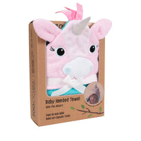 Zoocchini Allie the Alicorn Baby Snow Terry Hooded Bath Towel 0-18 Months