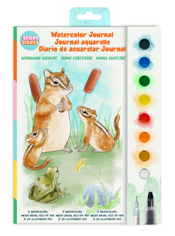 Bright Stripes Watercolour Journal Fauna