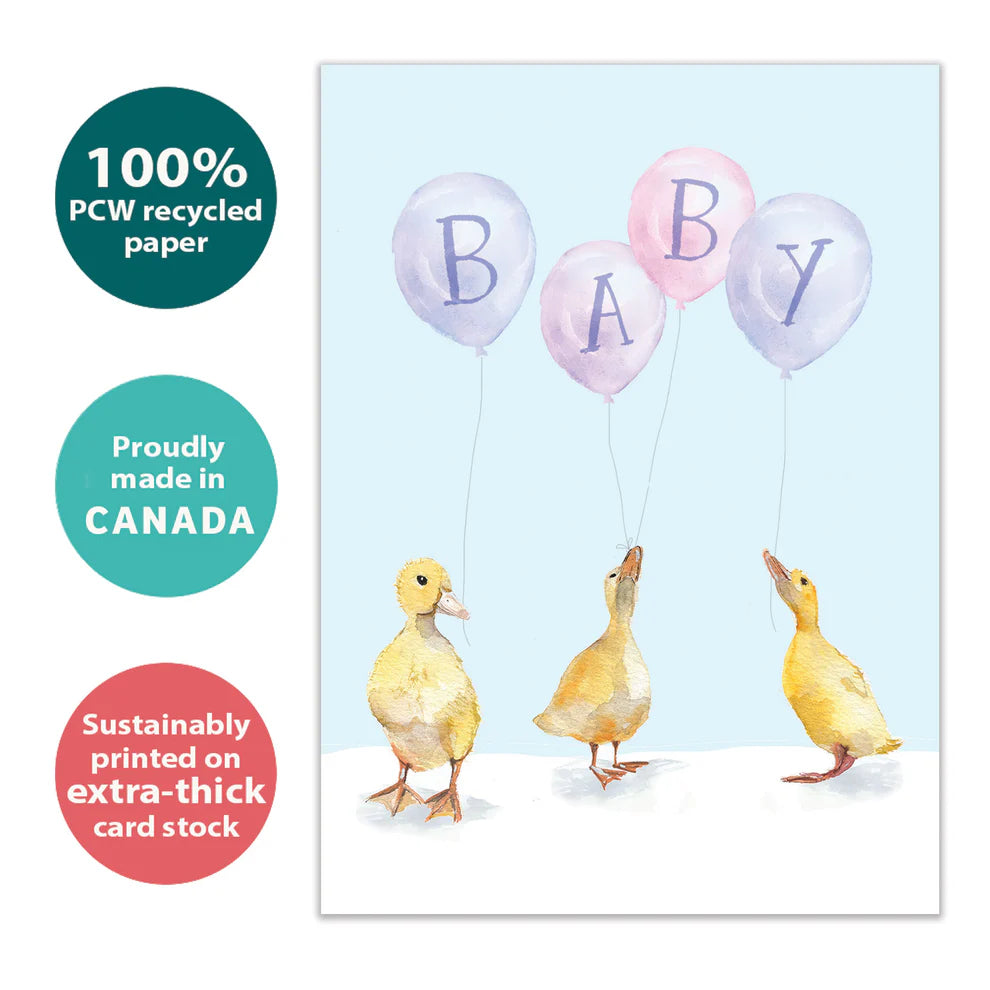 Tree-Free Baby Ducklings New Baby Card