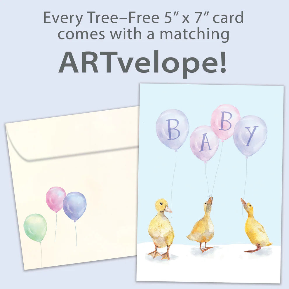 Tree-Free Baby Ducklings New Baby Card