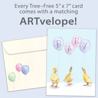 Tree-Free Baby Ducklings New Baby Card