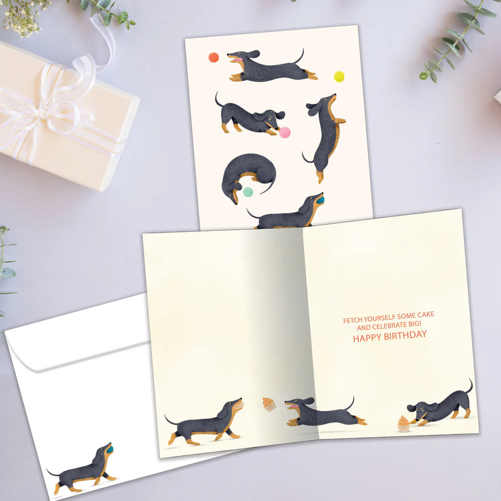 Tree Free Greetings Playful Dachshunds Birthday Card