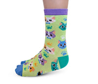 Uptown Sox 🍁 Kid's Cat Crew Socks Size 10-13