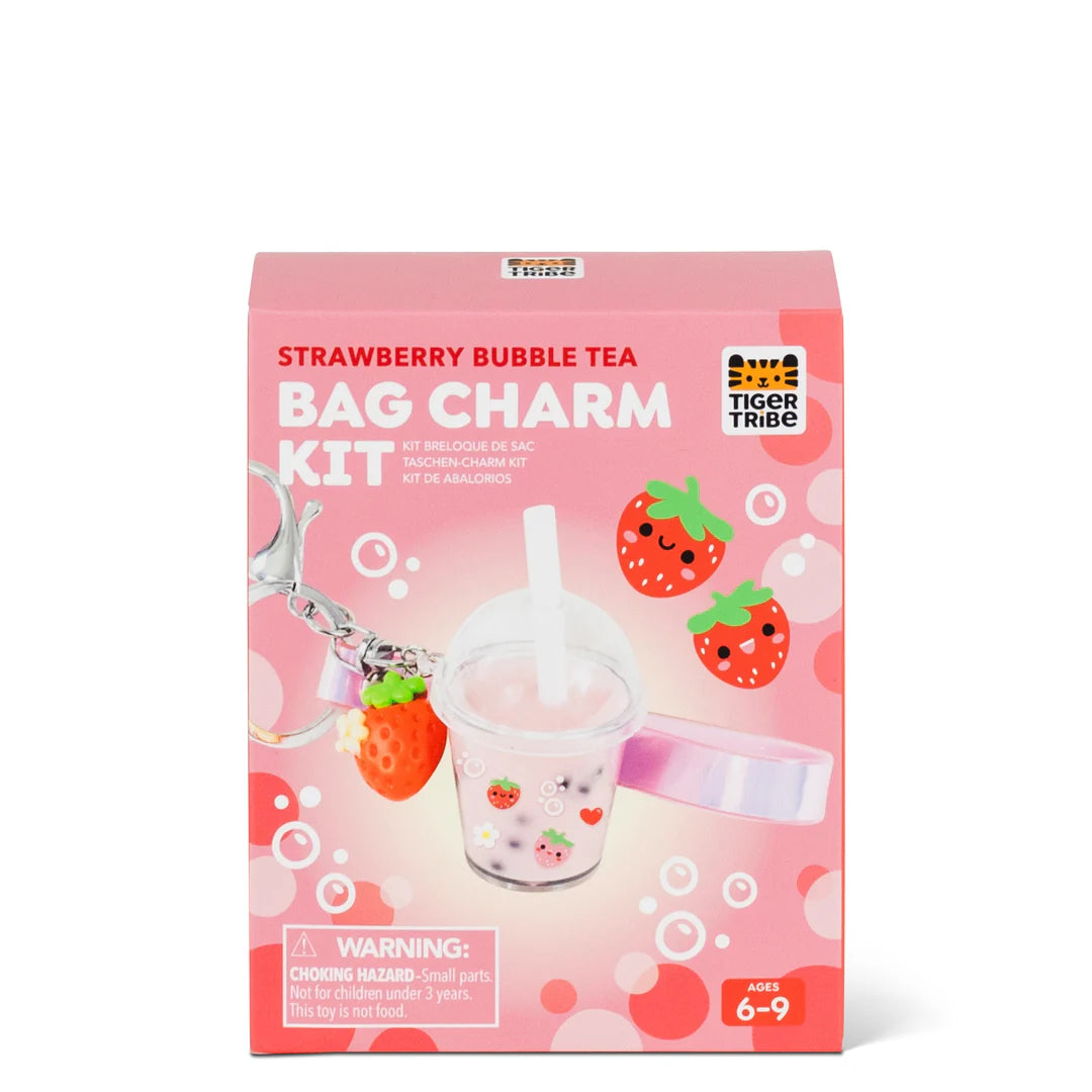 Tiger Tribe Strawberry Bubble Tea Bag Charm Kit
