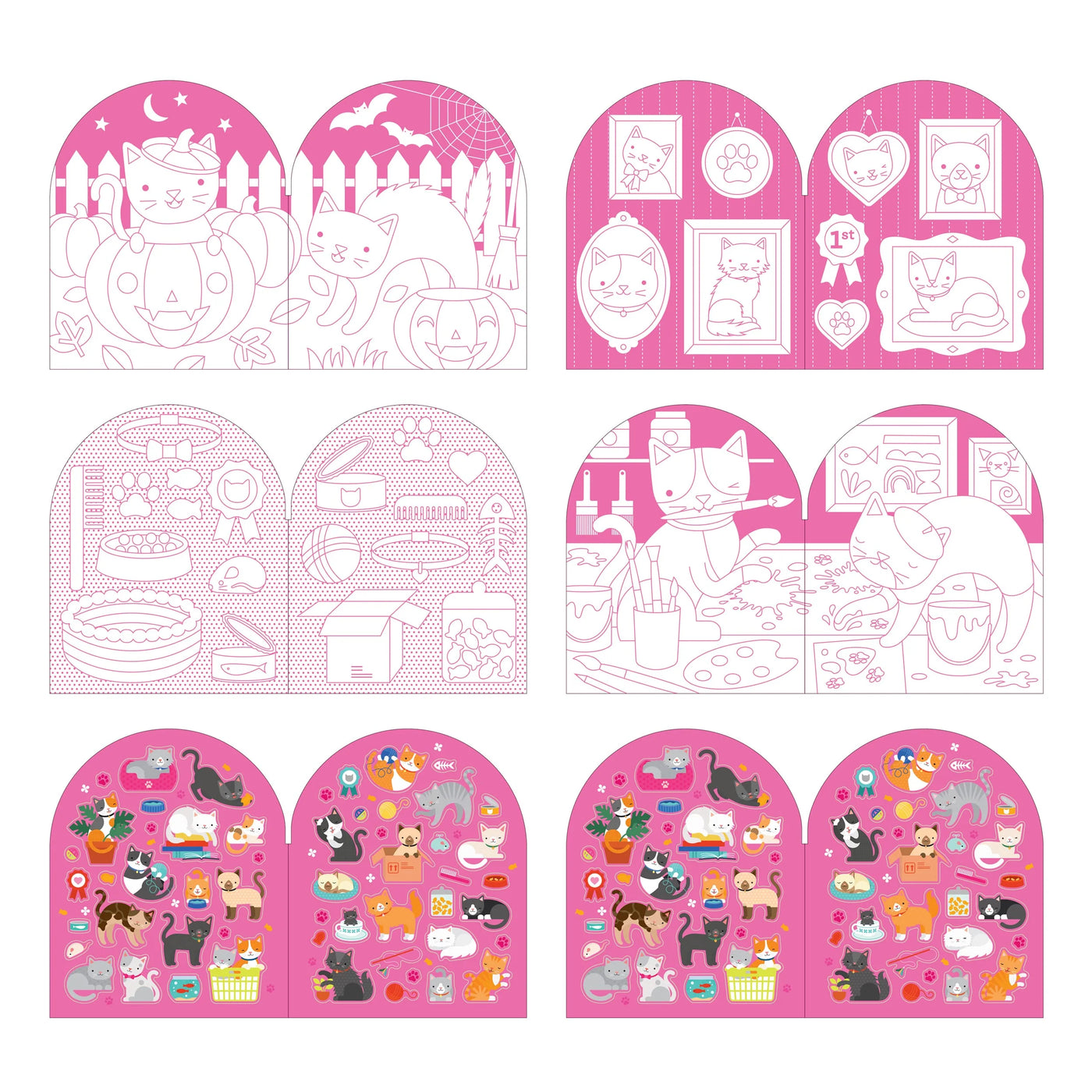 Petit Collage Cats Colouring Book & Stickers