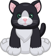 Webkinz 🍁Black And White Cat Plush