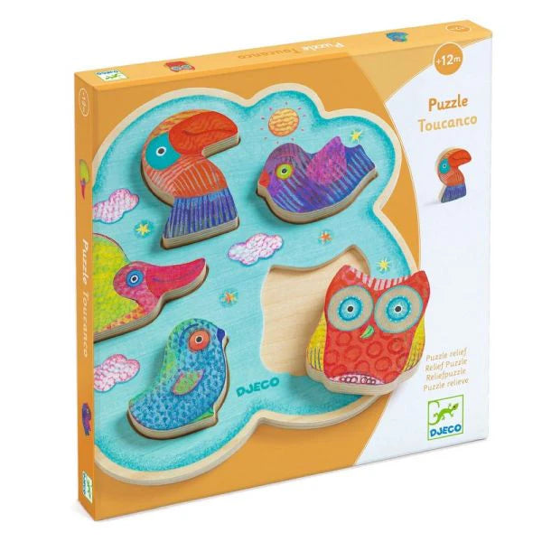 Djeco Toucanco 5 Piece Wooden Puzzle