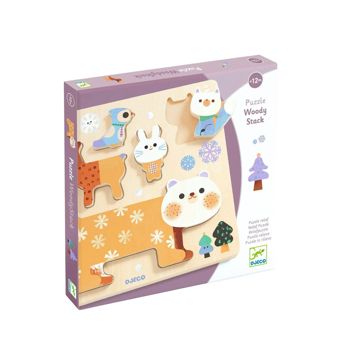 Djeco Woody Stack Wooden Puzzle 5 Piece