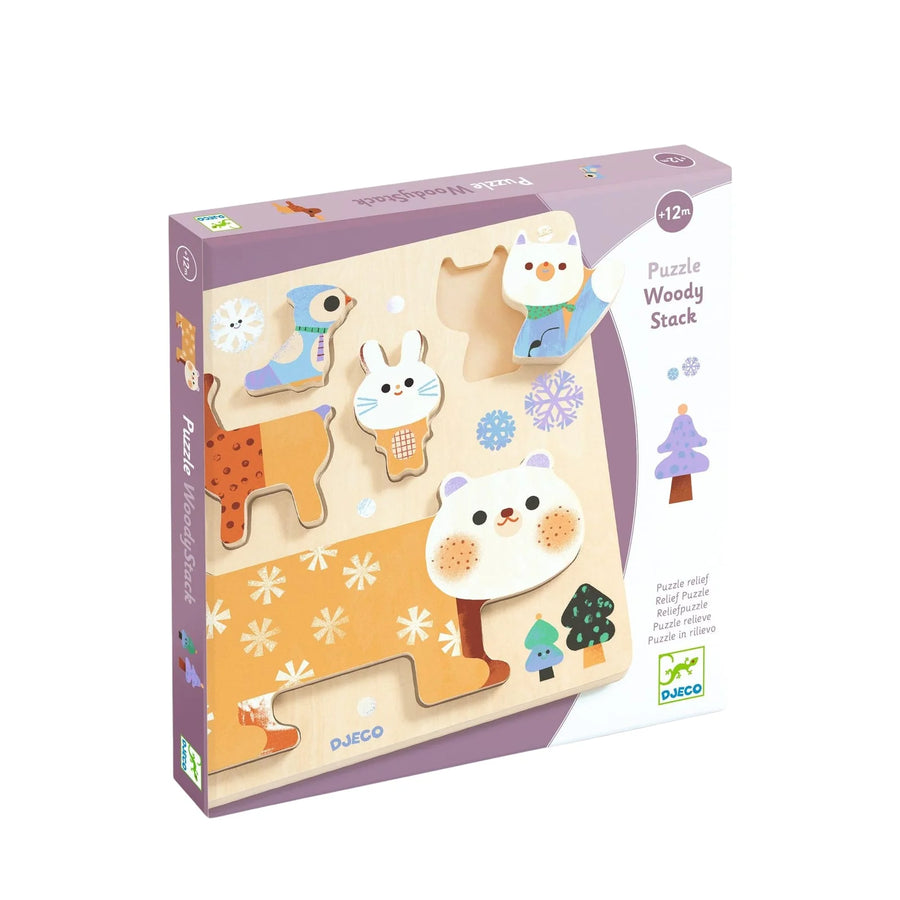 Djeco Woody Stack Wooden Puzzle 5 Piece