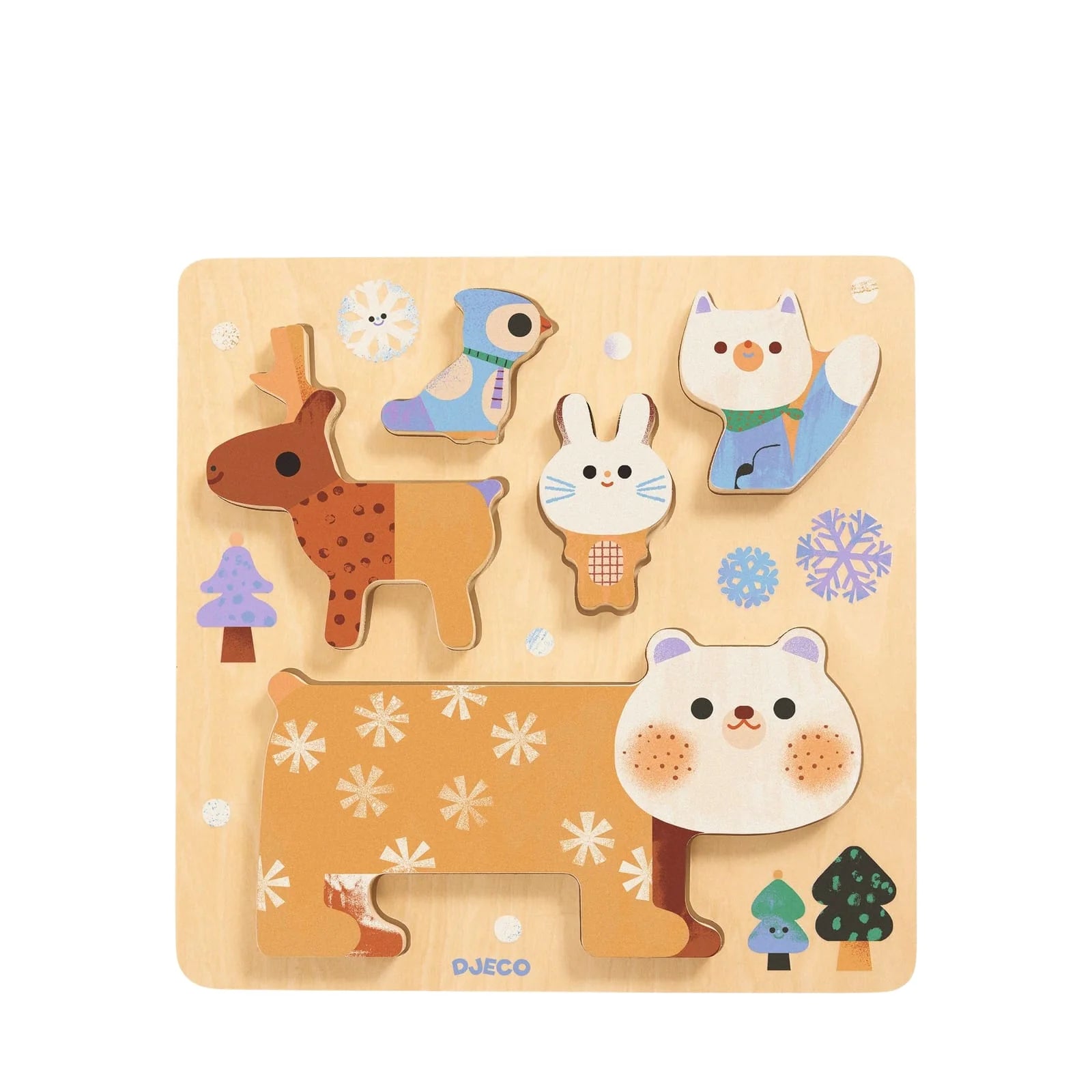 Djeco Woody Stack Wooden Puzzle 5 Piece