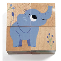 Djeco Wild & Co 4 Wooden Cubes