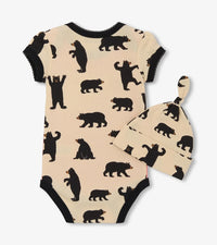 Pink Baby Bear Bodysuit w/ Hat 🍁 Little Blue House