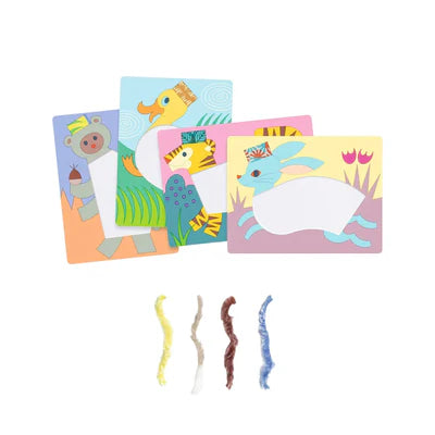 Djeco Wool & Velcro Animals With Hats 3-6yrs