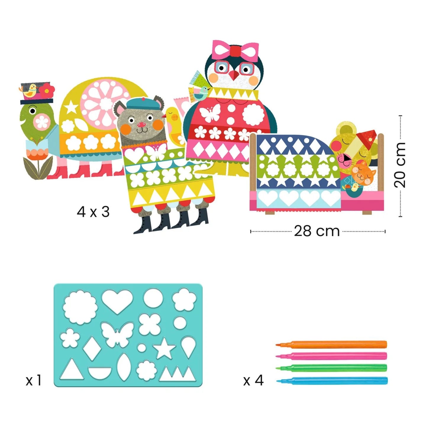 Djeco Drawing with Stencils  - Neat But Fun Drawing 3-6yrs