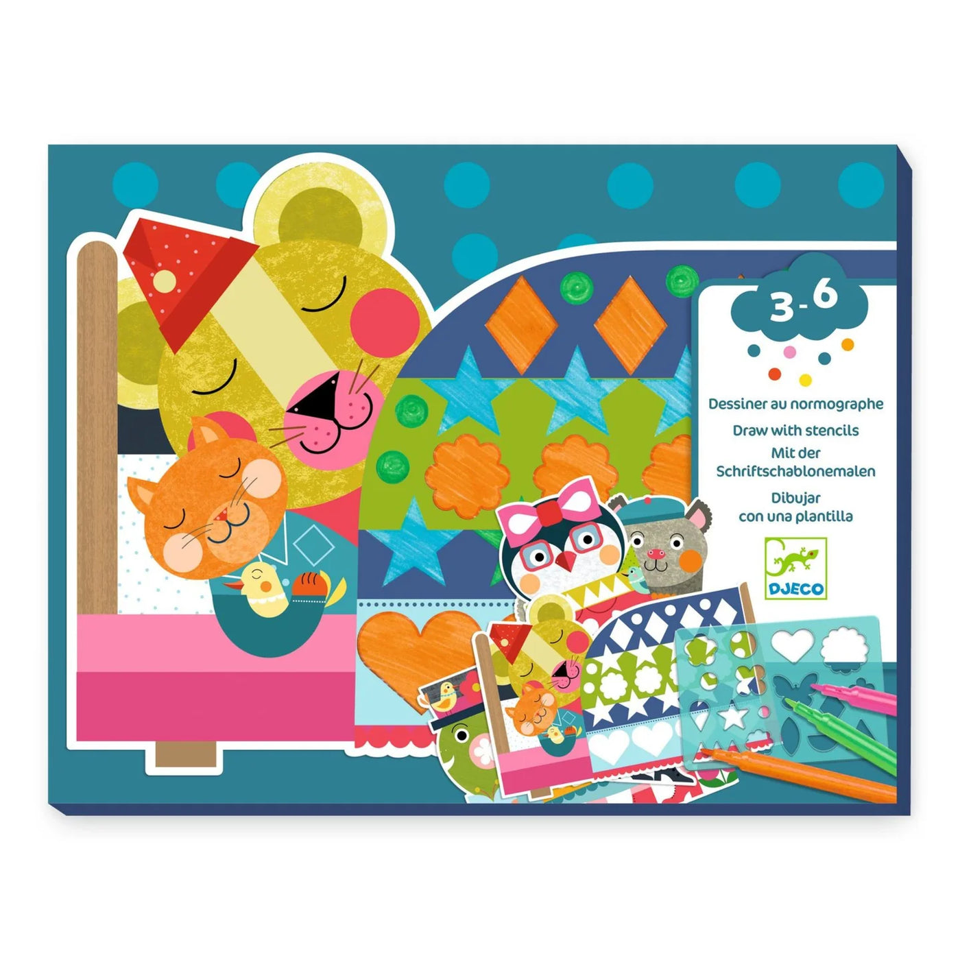 Djeco Drawing with Stencils  - Neat But Fun Drawing 3-6yrs