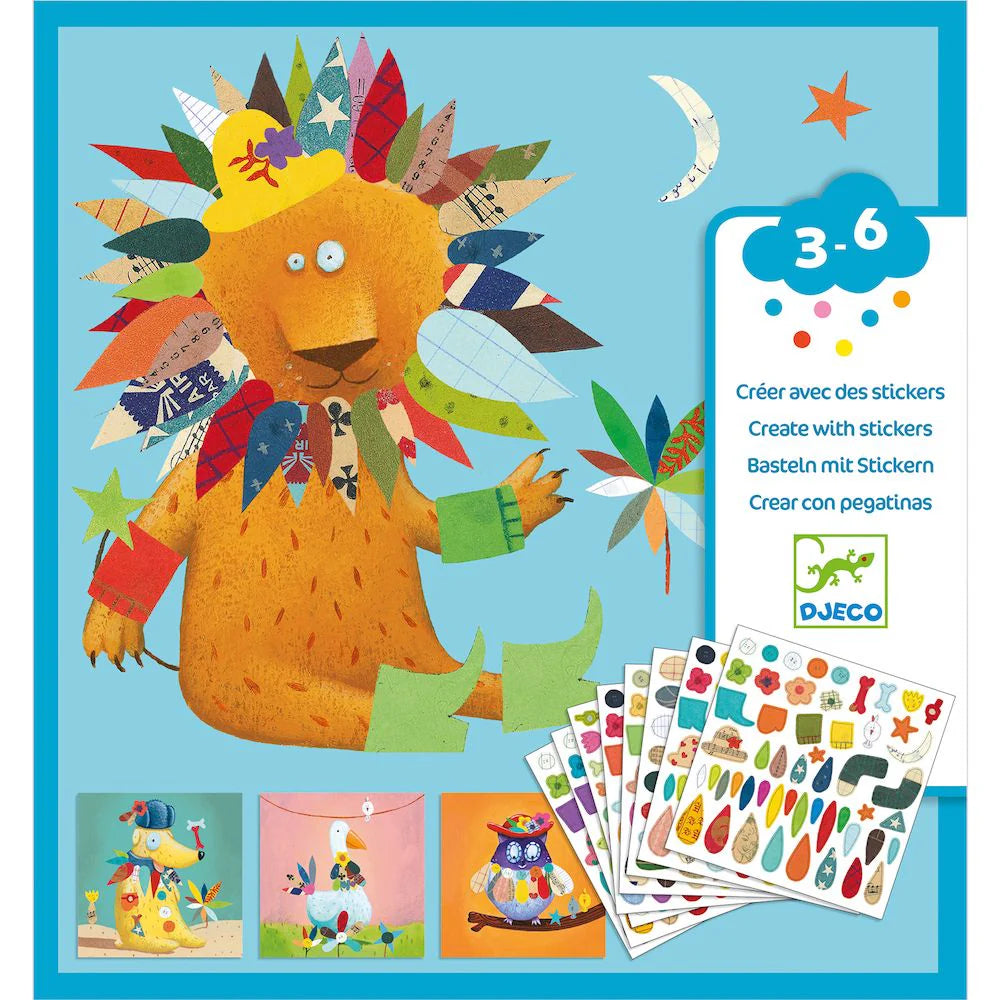 Djeco Animals Create With Stickers