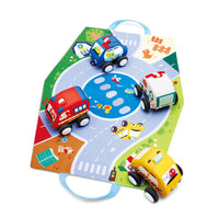 Hape Pull Back Plush Car Set